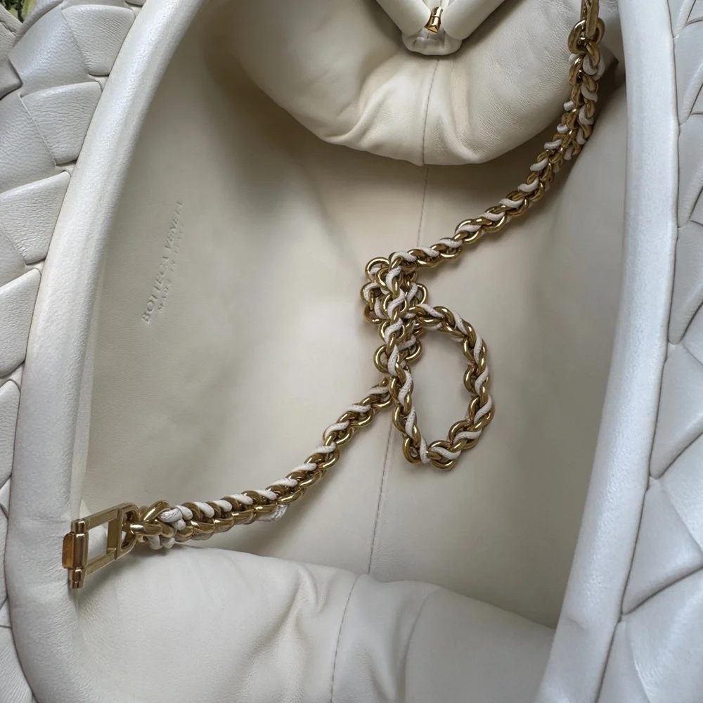 Bottega Veneta pouch lauren 1980 Ivory Cream Woven Wristlet - Picture 6 of 8